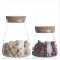 Haonai designed high quality transparent glass jar with Plug